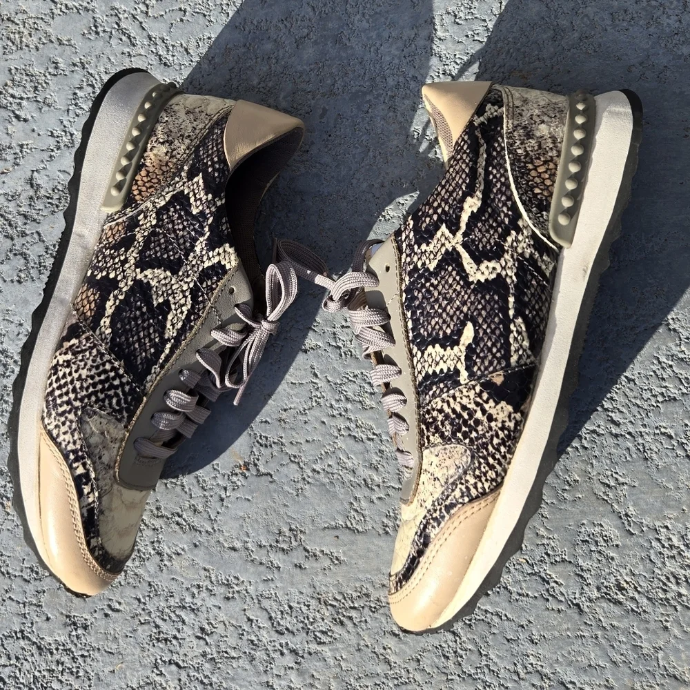 Coach Moonlight Anaconda/Nap Sz 9.5 Sneakers Nappa Leather Snake Emboss